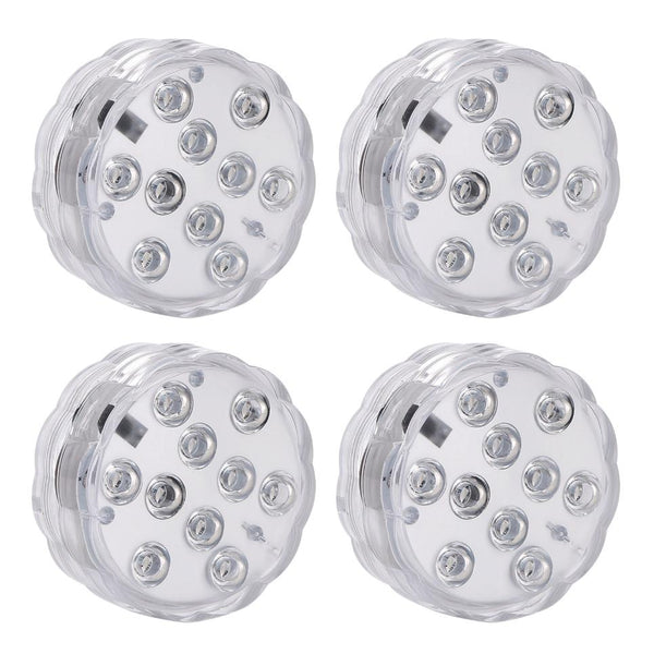 4Pcs Submersible RGB LED Lights Waterproof Underwater Color Changing Remote Control