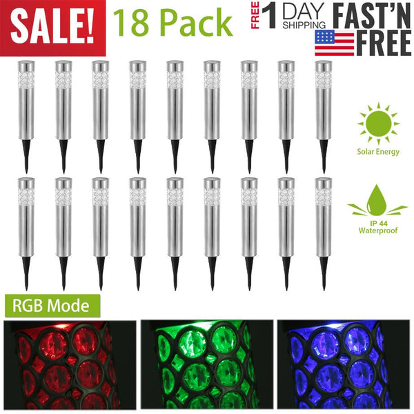 6 Pack Outdoor Solar Light Waterproof RGB Garden Lamp Landscape Lawn Décor Light