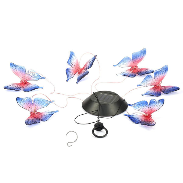Solar LED Butterfly Wind Chimes Color Changing String Light Patio Garden Decor