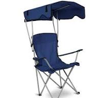 Foldable Beach Canopy Chair Sun Protection Camping Lawn Canopy Chair 330LBS Load Folding Seat w/ Cup Holder For Beach Poolside Travel Picnic
