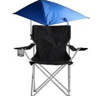 Foldable Beach Chair with Detachable Umbrella Armrest Adjustable Canopy Stool with Cup Holder Carry Bag for Camping Poolside Travel Picnic Lawn Chair