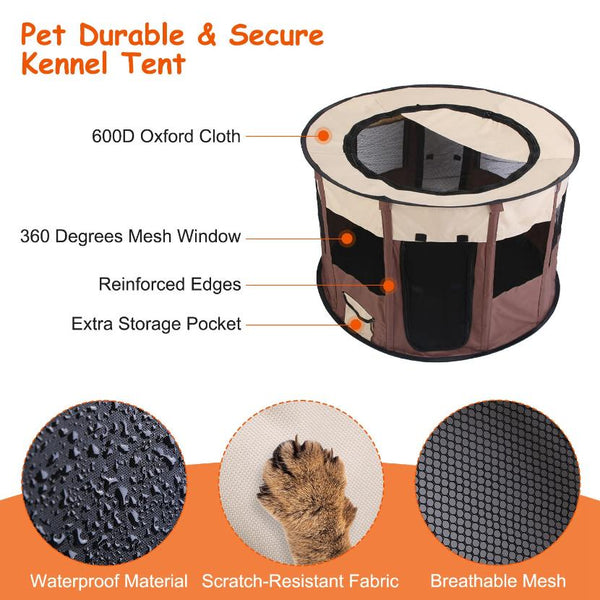 Portable Pet Playpen Travel Foldable Waterproof Outdoor Cage Tent Cover Dog Cat Rabbit