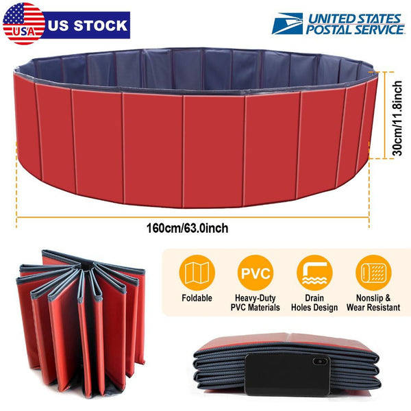 5FT Pet Swimming Pool PVC Kiddie Baby Dog Swim Pool Bathing Tub Playmat Kids Pools