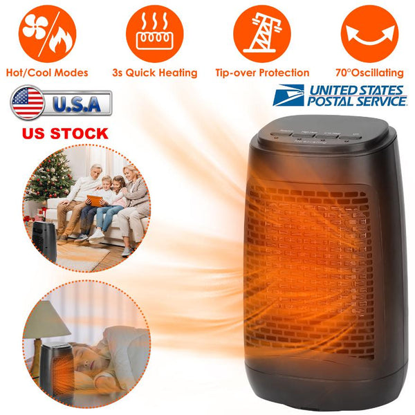 1500W Personal Oscillating Portable Electric Space Heater Personal Fan Ceramic Heater