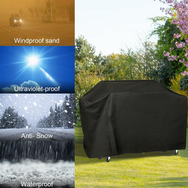 BBQ Grill Cover Weather Resistant Outdoor Barbeque UV Resistant Adjustable Straps 57-inch