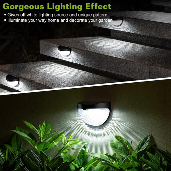 4Pcs Solar Fence Half Dome Lights Outdoor Dusk To Dawn Sensors Deck Wall Lamps