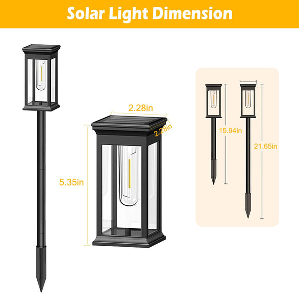 6 Pack Solar Powered Stake Lights Outdoor Pathway Decorative Landscape Lamps
