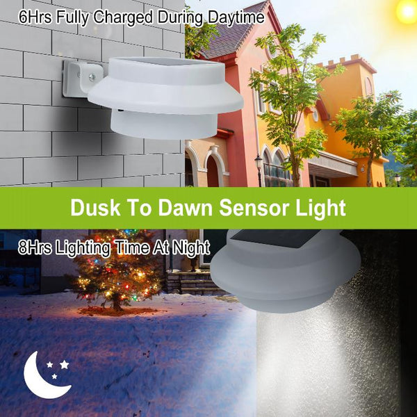 2 Pack Solar Powered Lights Outdoor Dusk to Dawn Sensor Security Lamps Wall Fence Yard