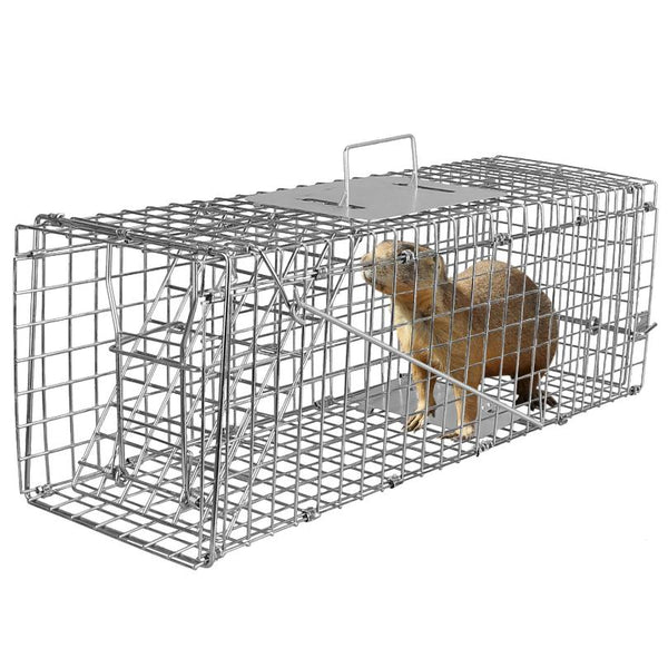 Humane Trap Cage Catch Release Live Small Animal Rodent Cage Collapsible Metal Wire