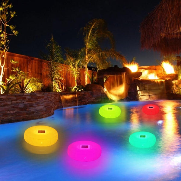 Solar Powered Floating Pool Lamp Light Swimming Pool w/ 7 Colors for Ponds Fountains