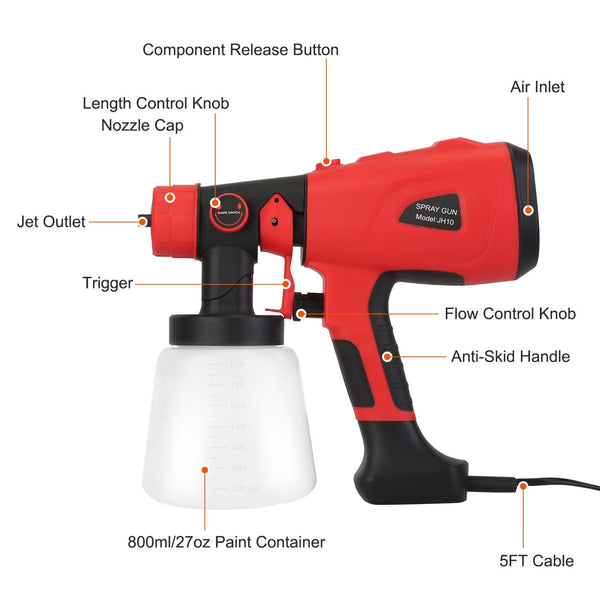 Electric Paint Sprayer HVLP Spray Painting Gun Adjustable Handheld Painter