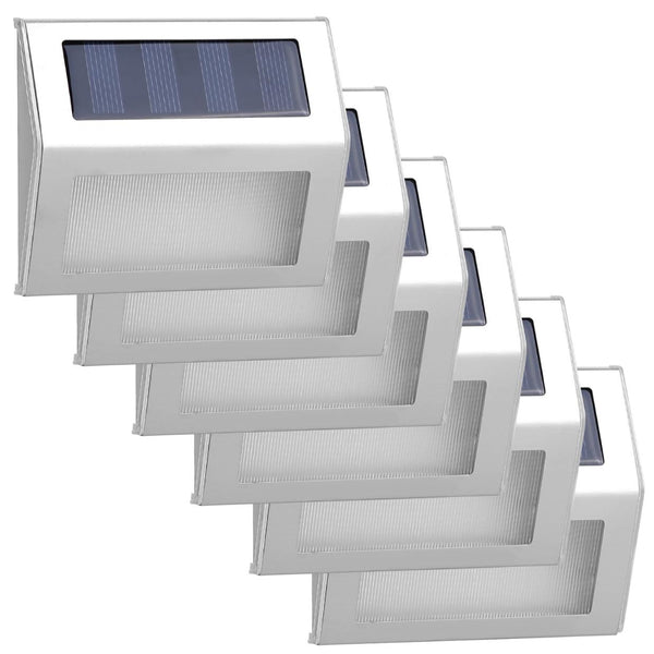 6 Pack Solar Step Lights Outdoor Deck Lights LED Fence Lamps Outside Garden Backyard Patio