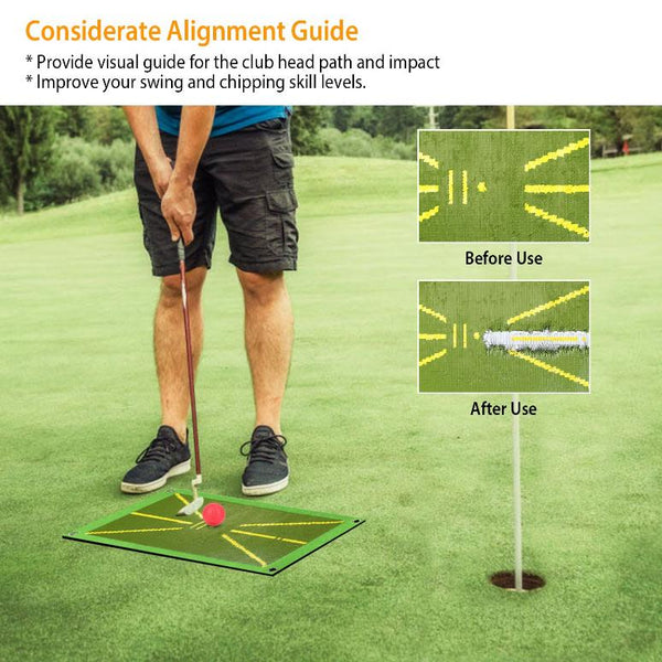 Golf Training Mat for Swing Path Feedback Practice Pad Portable Rolling Golf Training Aid
