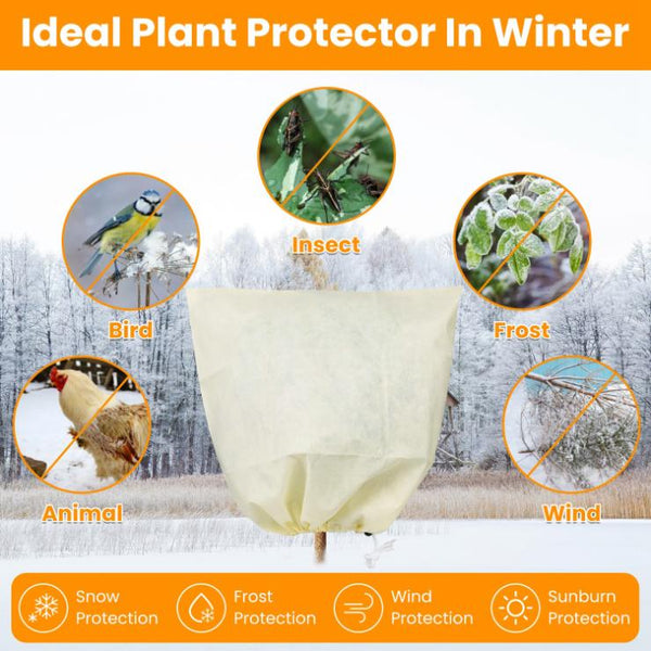 3Pcs Winter Plant Cover Bags Plant Freeze Protector Reusable Frost Blanket 32.67x43.3in