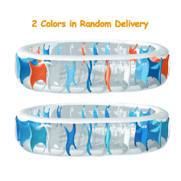 Inflatable Oval Swimming Pool For Kids Blow Up Foldable Swim Ball Pool Backyard Beach 90×60×20 inch