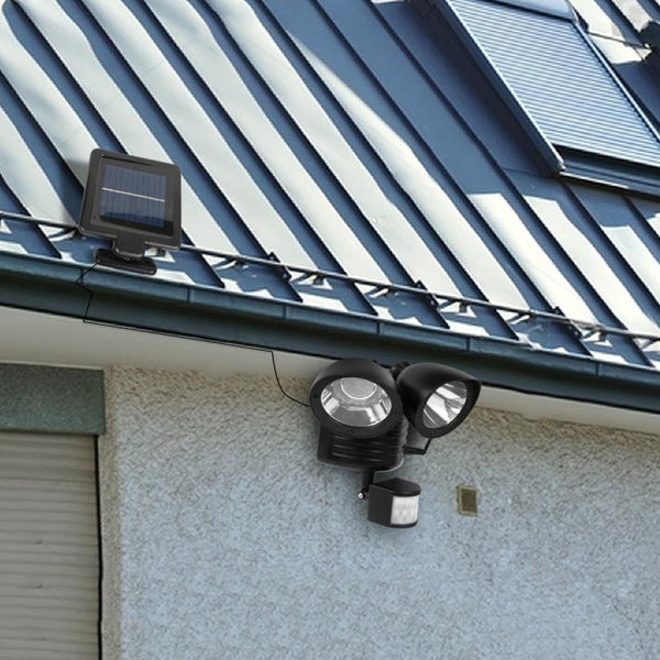 Outdoor Entryway Security Light Motion Sensor 360° Rotatable Dual Heads Solar Wall Light