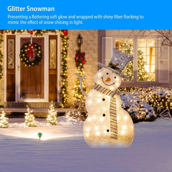 LED Christmas Snowman Decoration Collapsible Battery Lighted Outdoor Garden Light