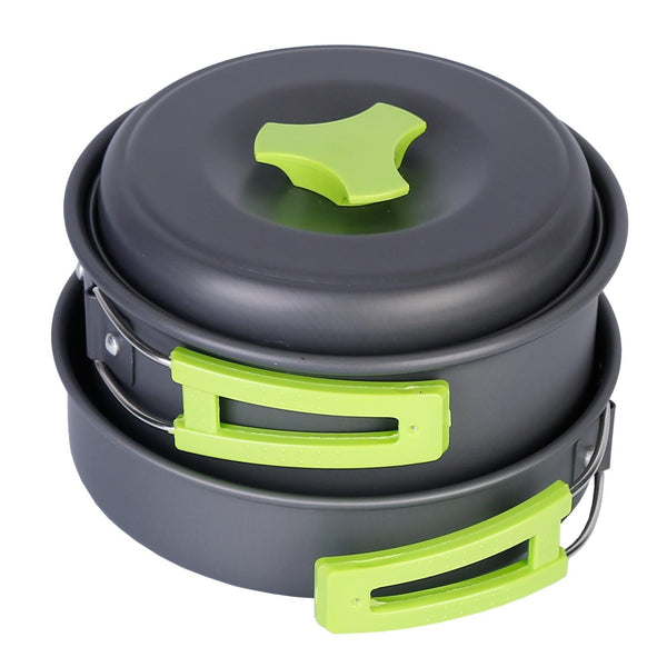 9Pcs Camping Cooking Ware Set Camping Stove Cookware Kit Aluminum Pot Pans Set for Hiking Picnic Outdoor