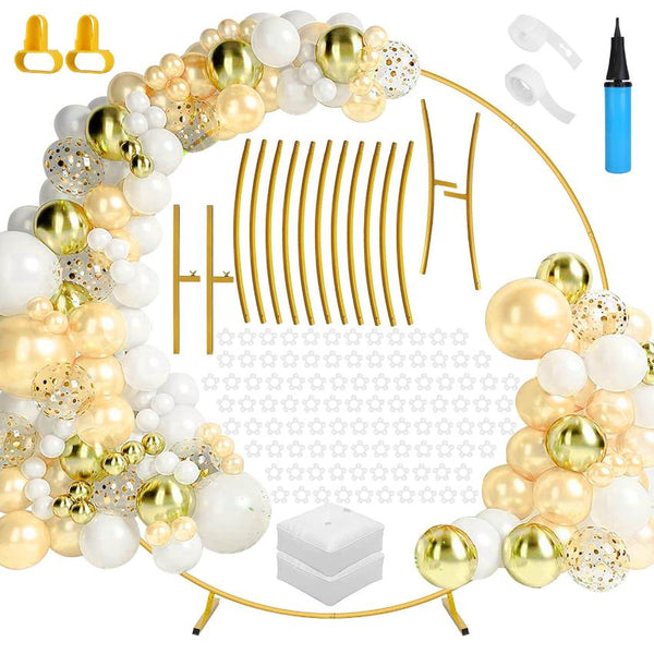 7.3FT Metal Round Arch Reusable Circle Backdrop Stand Wedding Party Arch Frame