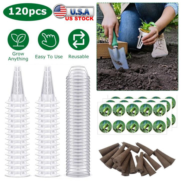 120 Piece Seed Pod Kit Hydroponic Garden Growing Containers Grow Anything Kit