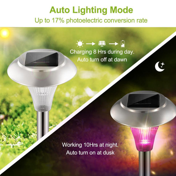 24 Pack Solar Garden Lights Outdoor Waterproof Solar Path Lights Lamps Driveway Walkway