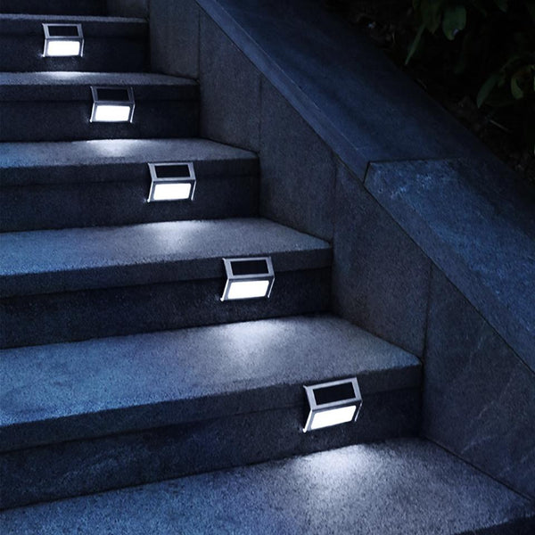 6 Pack Solar Step Lights Outdoor Deck Lights LED Fence Lamps Outside Garden Backyard Patio