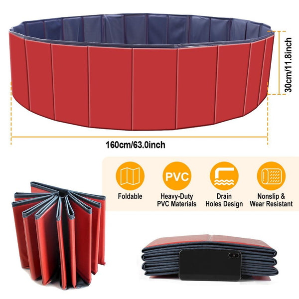 5FT Pet Swimming Pool PVC Kiddie Baby Dog Swim Pool Bathing Tub Playmat Kids Pools
