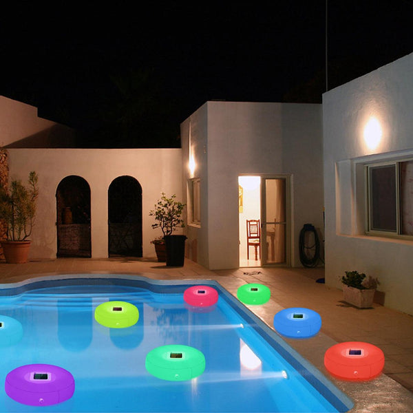 Solar Powered Floating Pool Lamp Light Swimming Pool w/ 7 Colors for Ponds Fountains