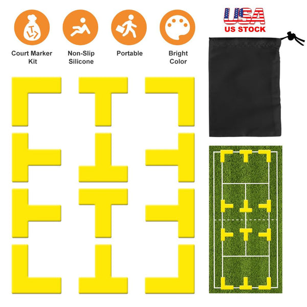 Pickle Ball Court Marking Boundary Kit T-Shaped L-Shaped Markers Lines Reusable