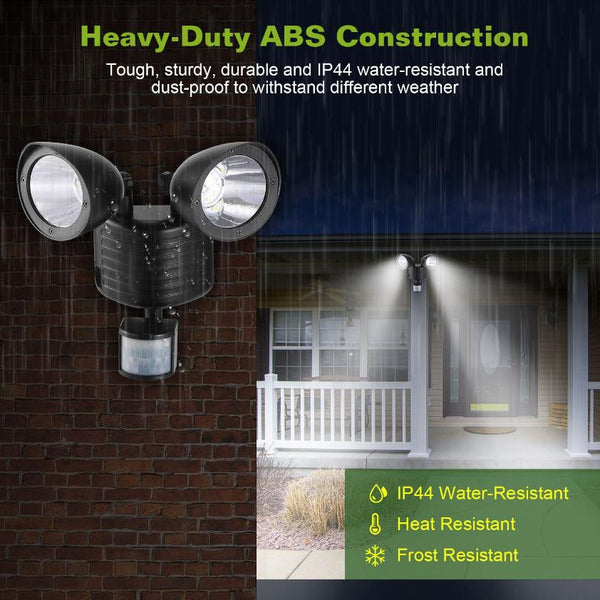 Outdoor Entryway Security Light Motion Sensor 360° Rotatable Dual Heads Solar Wall Light