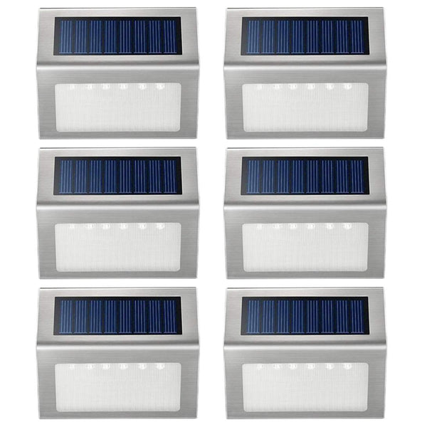 6 Pack Solar Step Lights Outdoor Deck Lights LED Fence Lamps Outside Garden Backyard Patio