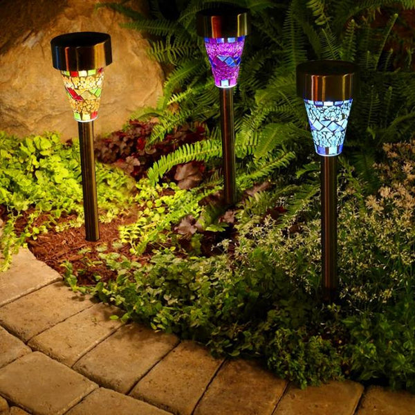 6 Pack Solar Garden Lights Outdoor Solar Pathway Lights Water-resistant Landscape Lights
