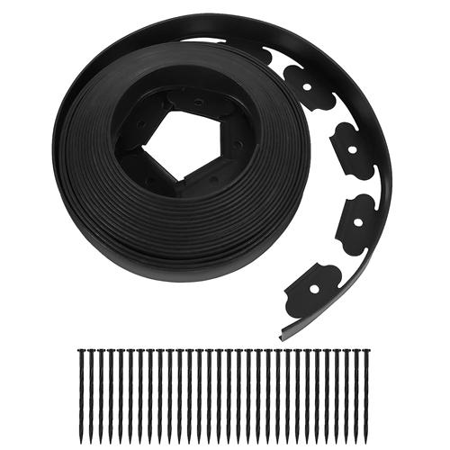 No-dig Landscape Edging Kit 32.8FT Plastic Garden Border 30 Stakes Flower Tree Beds
