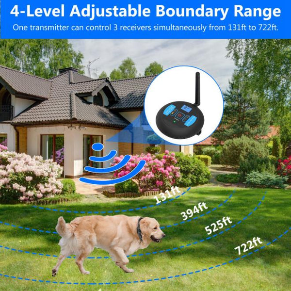 Wireless Electric Dog Fence Pet Boundary Containment System Training Collar Small Medium Large Dogs