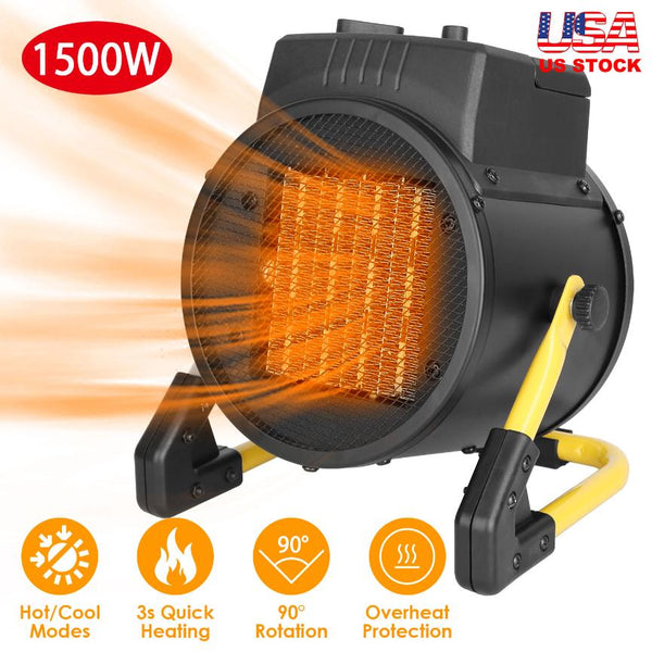 1500W Portable Electric Space Heater Personal Fan w/ Overheat Protection Adjustable Temperature Ceramic Heater