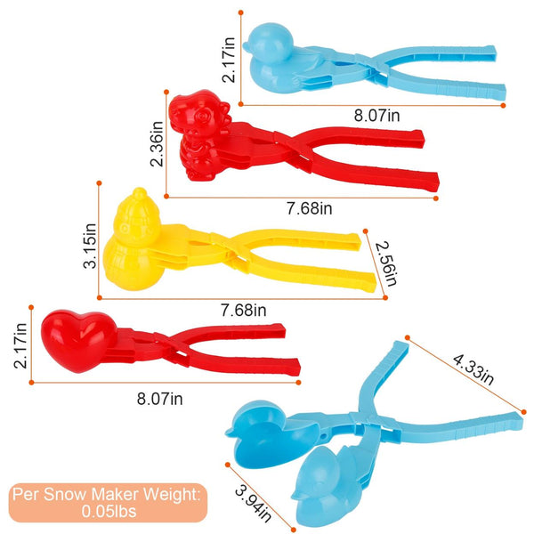4 Pack Snowball Makers Snow Molds Beach Sand Toys Tools