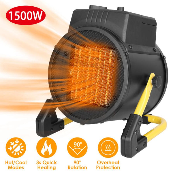 1500W Portable Electric Space Heater Personal Fan w/ Overheat Protection Adjustable Temperature Ceramic Heater