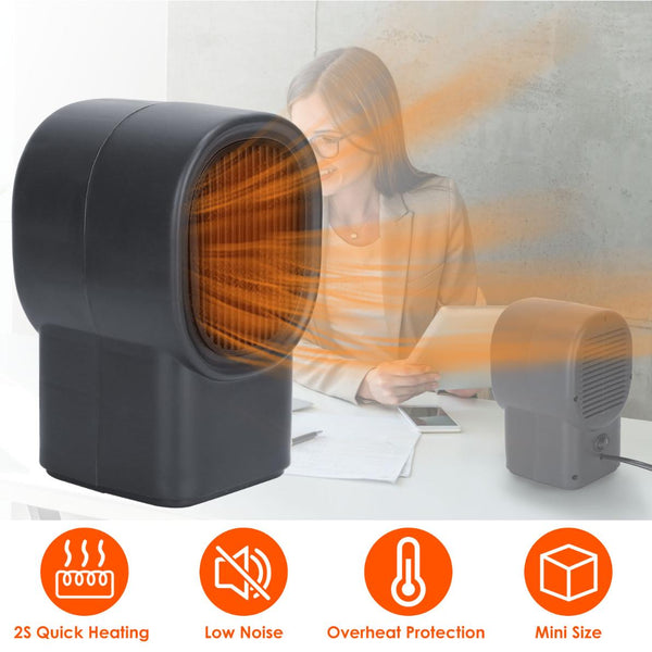 500W Portable Electric Space Heater Mini Fan Heater Personal Small Space Heater