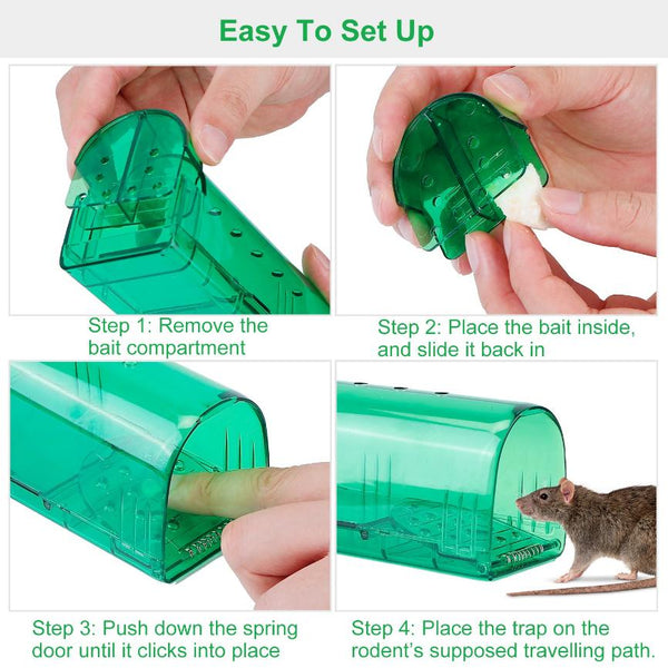 2Pc Reusable Humane Mouse Trap Live Catch Release Cage Animal Pest Rodent Capture