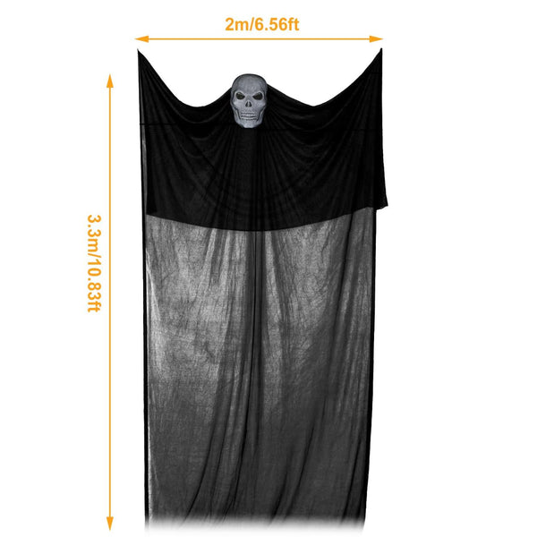 Scary Hanging Ghost Prop Halloween Skeleton Flying Ghost Animated Decoration
