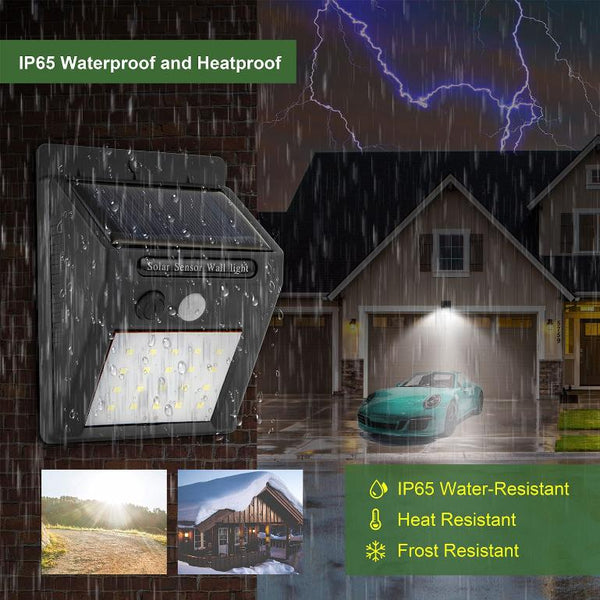 Solar Light 20 LEDs Outdoor Motion Sensor Lights Waterproof Wide Angle Garage Door