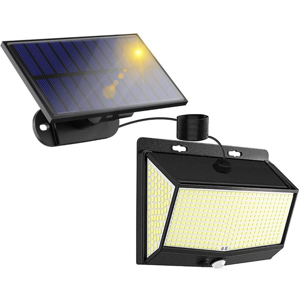 Solar Powered Wall Lights Motion Sensor Outdoor Lamps Separate Solar Panel 468 LED
