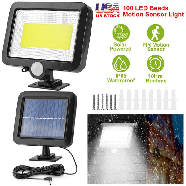 Solar Powered Wall Lights Outdoor 100 LED Motion Sensor Lamp Dusk To Dawn Sensor