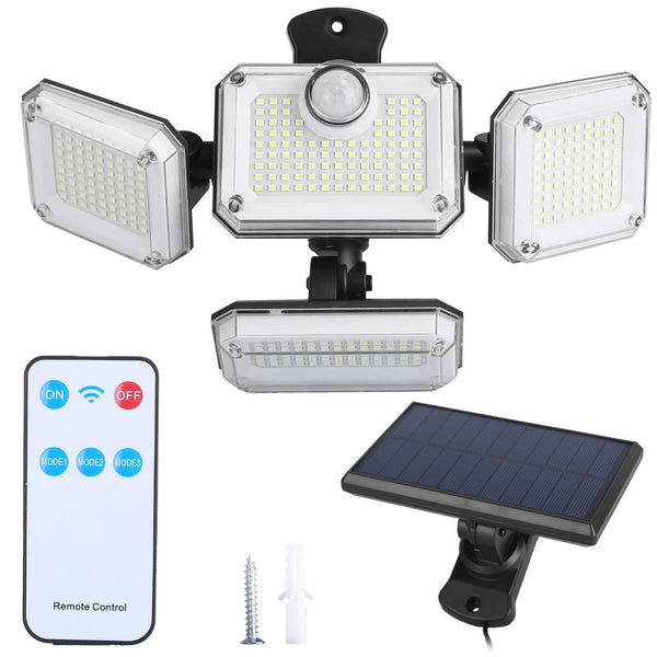 2 Pack Solar Powered Wall Lights IP44 Waterproof Motion Sensor Lamps Separate Solar Panel