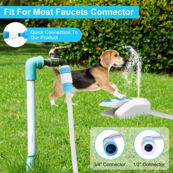 Outdoor Dog Water Fountain Dog Sprinkler Paw Push Drinking Step-on Hose System