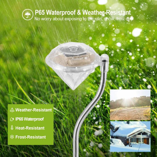 4Pcs Solar Garden Light Outdoor LED Lights 7-Color Changing Waterproof Pathway Stakes