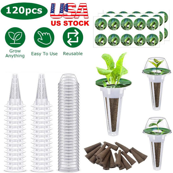 120 Piece Seed Pod Kit Hydroponic Garden Growing Containers Grow Anything Kit