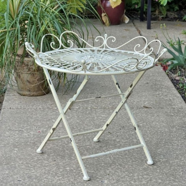 Folding Iron Garden Table Victorian-Style "Stephania"