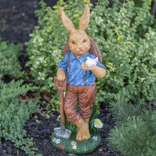 Rabbit Garden Statues 25" Tall Magnesium