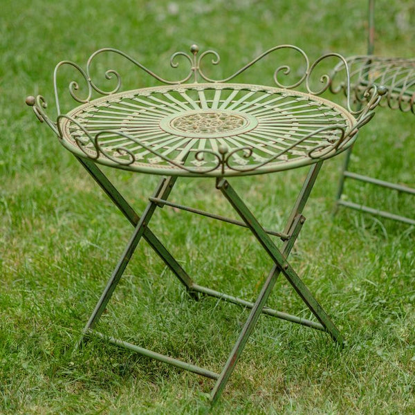 Folding Iron Garden Table Victorian-Style "Stephania"